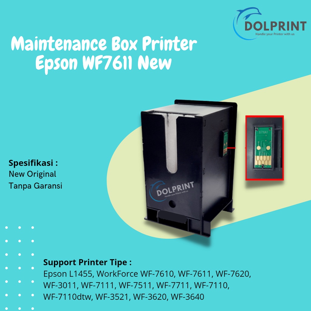 กล่องบํารุงรักษา WF7611 T6711 E-6711 PXMB3 Epson L1455 ใช้งานร่วมกับรีเซ็ตเสียหมึกถังรีเซ็ตชิป