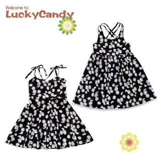 Luckycandy ชุดเดรสสายเดี่ยว ลายดอกเดซี่ แฟชั่นฤดูร้อน สไตล์เจ้าหญิง สําหรับเด็กผู้หญิง อายุ 2-7 ปี