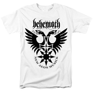 เสื้อยืดแขนสั้น คอกลม พิมพ์ลาย Behemoth Rock สีขาว สไตล์ฮิปฮอป สําหรับผู้ชาย ไซซ์ S - 3XL