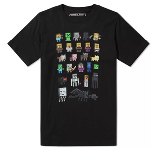 เกมอะนิเมะญี่ปุ่นรอบ ๆ Minecraft เสื้อผ้าเสื้อยืดแขนสั้นผ้าฝ้ายสำหรับผู้ชายและผู้หญิง