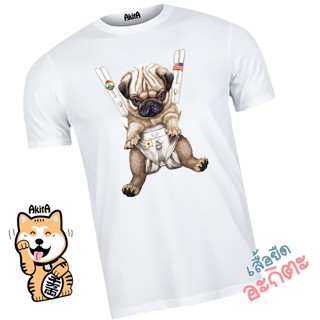 เสื้อยืดลายหมาปั๊ก กระเป๋า Little pug dog 1 T-shirt_02