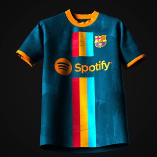 เสื้อกีฬาแขนสั้น ลายทีมฟุตบอล Barcelon Jersey SY3 พลัสไซซ์ สไตล์เรโทร YS3