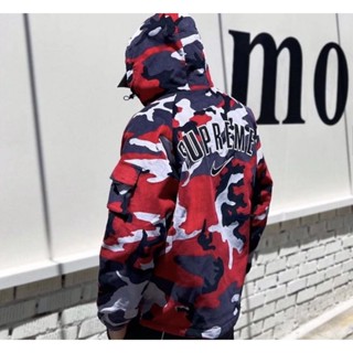 💥สินค้าพร้อมส่ง💥 JDBOY - Supreme Nike Arc Corduroy Red Camo Hooded SS22 ของแท้💯