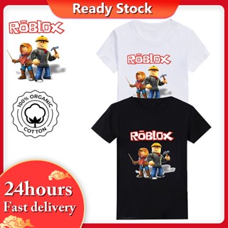  ในสต็อก Roblox เด็กแฟชั่นเสื้อยืดแขนสั้นตลกเด็กเสื้อผ้าลำลองท็อปส์_04