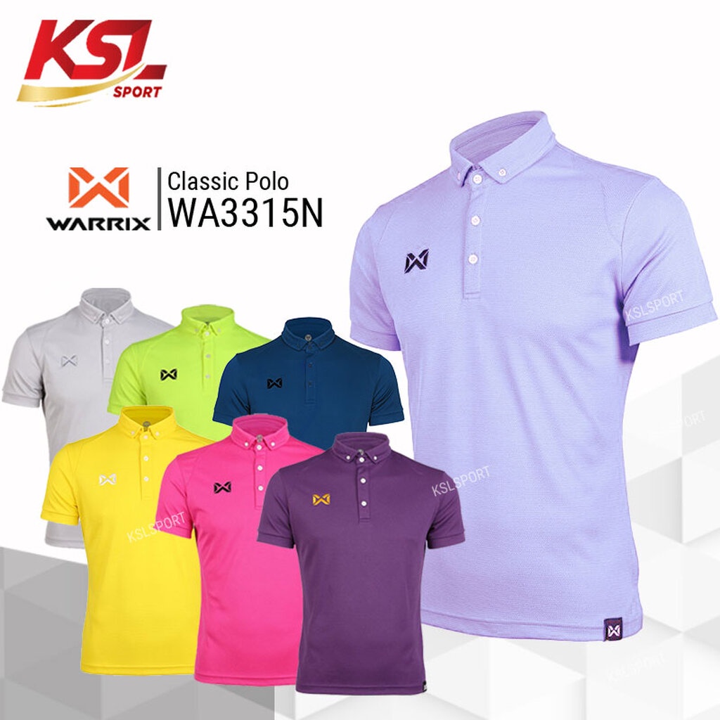 Warrix รุ่น Classic Polo WA3315 เสื้อโปโลวาริกซ์แขนสั้น สีล้วนคอปก ใส่ทำงาน ไม่ต้องรีด วอริกซ์ WA-3315