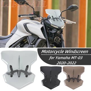 Ljbkoall MT 03 กระจกหน้ารถจักรยานยนต์ พร้อมตัวยึด อุปกรณ์เสริม สําหรับ Yamaha MT-03 MT03 2020 2021 2022