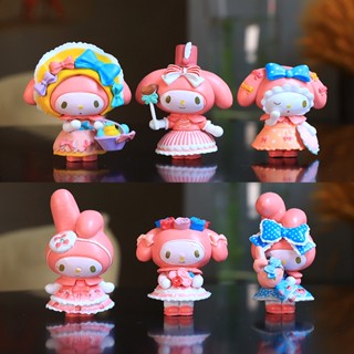 ตุ๊กตาฟิกเกอร์ My Melody Tea Party Series Q Version Anime Sanrio ของเล่นสําหรับเด็ก