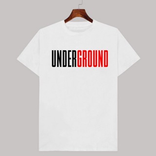 เสื้อยืดสีขาว เสื้อยืดผู้ชาย เสื้อยืด สีขาว UNDERGROUND คอกลม มีเก็บปลายทาง เสื้อยืดผ้านิ่ม