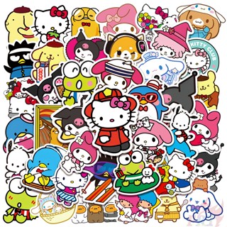 ❉ สติกเกอร์ ลายการ์ตูน Sanrio Kawaii Character Mixed Series 06 สําหรับตกแต่ง ❉ 50 ชิ้น / เซต Q Melody Kuromi Kerokero Keroppi Cinnamoroll Hello Kitty DIY แฟชั่น กระเป๋าเดินทาง แล็ปท็อป สเก็ตบอร์ด สติกเกอร์ Doodle