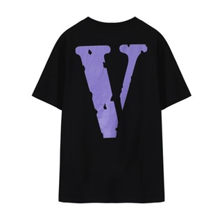 Vlone เสื้อยืด คอกลม แขนสั้น ผ้าฝ้าย พิมพ์ลาย สะท้อนแสง สไตล์ฮิปฮอป สตรีท แฟชั่นคู่รัก สําหรับทุกเพศ