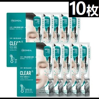 มาส์กแคปซูล Mediheal 100 BIO Seconderm CLEAR α 23 มล. + HYALURONIC 4 มล. 10 ชิ้น mediheal capsule