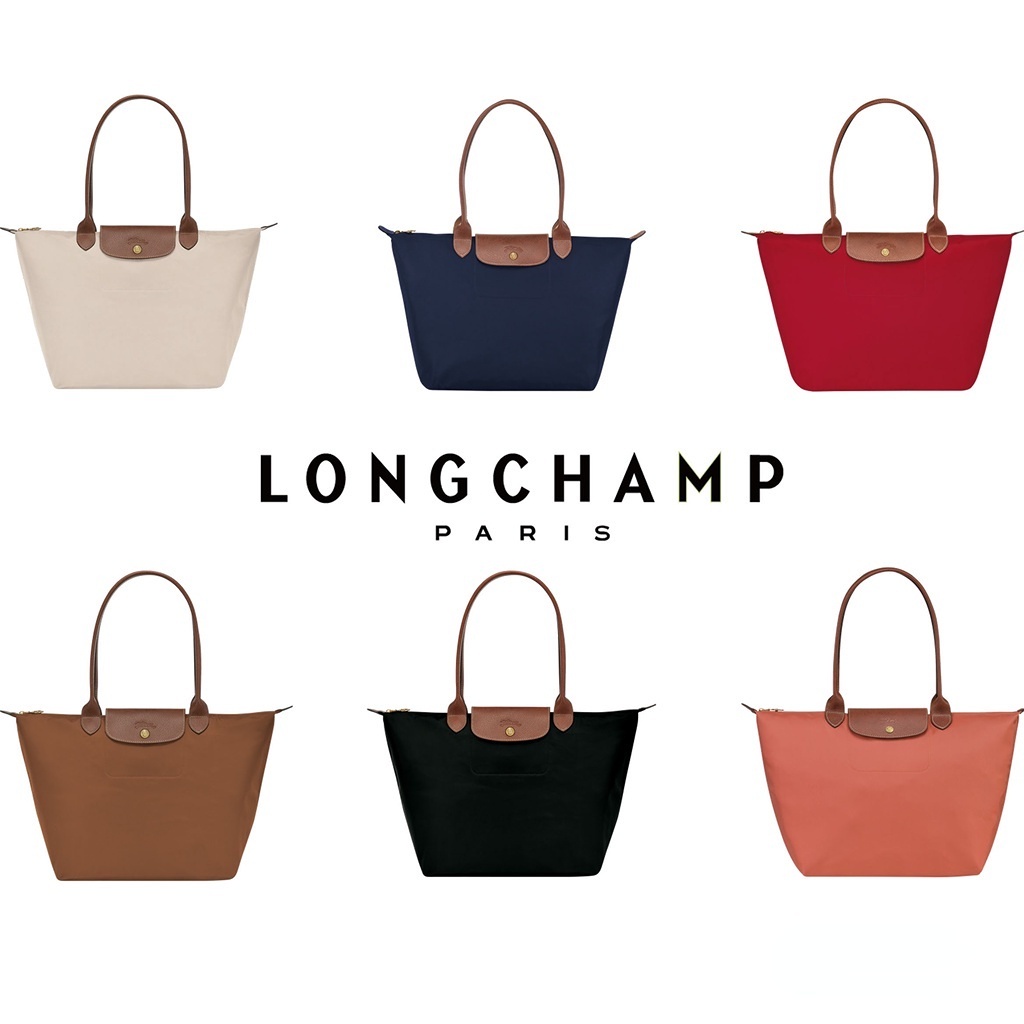 Longchamp Le Pliage 【ด้ามจับยาว M*L】กระเป๋าถือ กระเป๋าสะพายไหล่ ไนล่อน ทรงโท้ท กันน้ํา สําหรับผู้หญิง