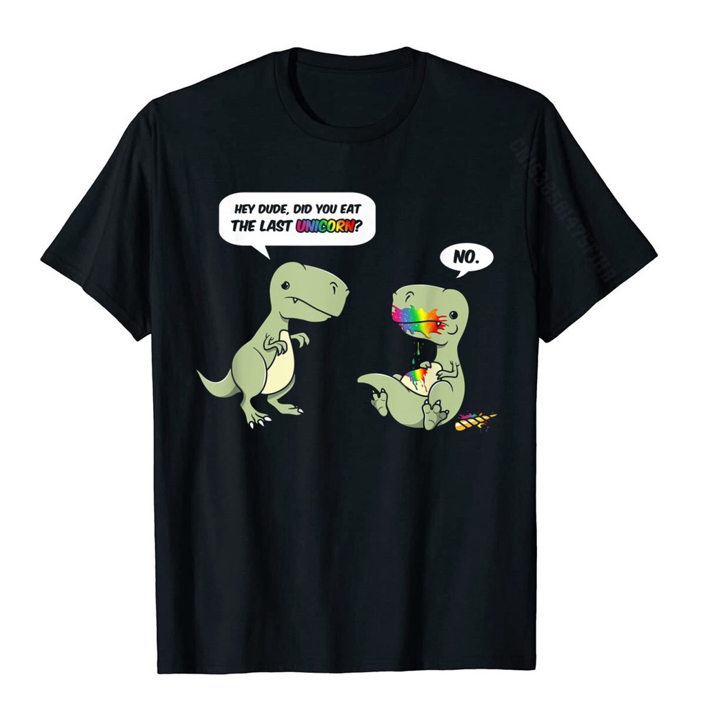 Obiieo01hipopk58 เสื้อยืด ผ้าฝ้าย พิมพ์ลายการ์ตูน Hey Dude Did YOU Eat The Last Joke T-Rex Dino สําห