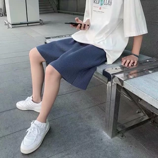 ฤดูร้อนผ้าม่านจีบหลวมระบายอากาศกางเกงขาสั้นสบายๆ