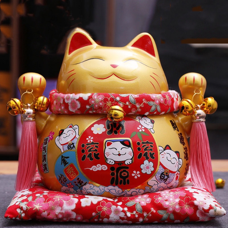 🔥🇯🇵แมวนำโชค ตุ๊กตาแมวนำโชค แมวนำโชคเซนโซจิ แมวสไตล์ญี่ปุ่น ค้าขายดี ร่ำรวย ตุ๊กตาแมวเนโกะ แมวกวักนำโชค สูง 7 นิ้ว