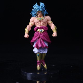 22cm Dragon Ball Z Broli Blue Hair Super Saiyan Son Goku Action Figure PVC Model Dolls Collections Toys Christmas Gifts