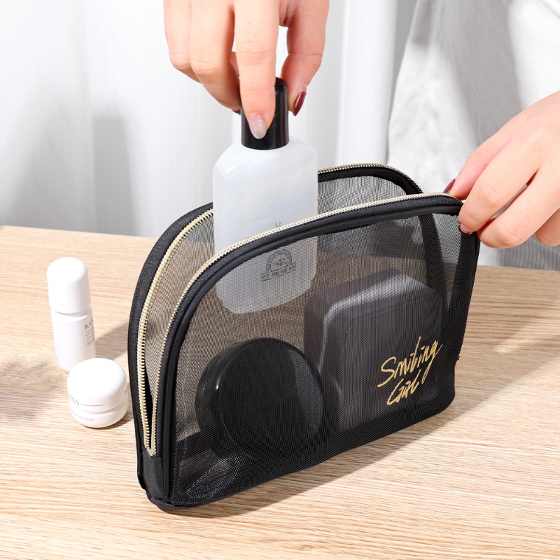 [ Featured ] กระเป๋าเครื่องสําอาง ผ้าตาข่าย แบบใส ขนาดใหญ่ จุของได้เยอะ สีดํา ของใช้ในครัวเรือน สําหรับห้องน้ํา เดินทาง