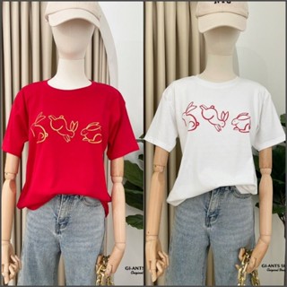  พร้อมจัดส่ง ป้าย ZARAเสื้อยืดคอกลมOversizeสกรีน ลายตรุษจีน กระต่าย ปีเถาะ เนื้อผ้าสุดพรีเมี่ยม_02