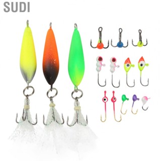 Sudi Fishing Treble Hooks  Corrosion High Carbon Steel Fishing Tackle Ice Fishing Lure Jig Kit for Saltwater