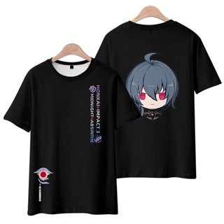 2022 New Anime Honkai Impact 3 MIDNIGHT ABSINTHE T Shirt Japanese Anime Mens Loose Womens Casual 3D Printing Shor_02