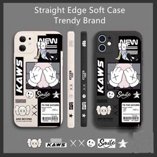 เคสโทรศัพท์มือถือ ซิลิโคน ขอบตรง บางมาก ลายการ์ตูน kaws สําหรับ Samsung A02 A02S A03 A7 A10S A11 A12 A20S A21S A22 A30 A31 A32 A42 A50 A51 A53 A71