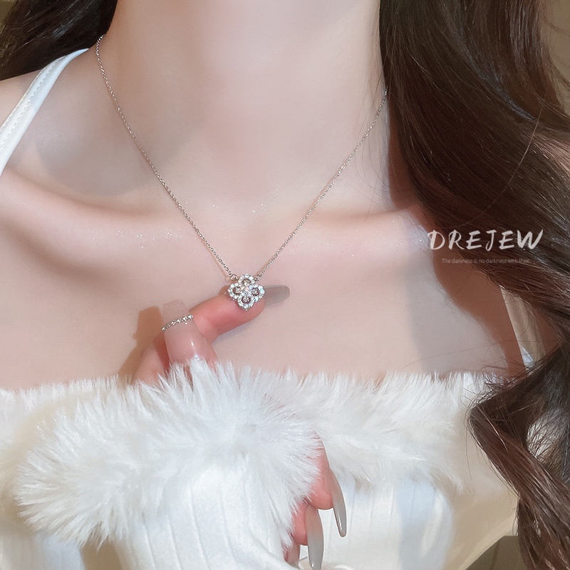 Dreejew เกาหลีเพทายดอกไม้สร้อยคอ Niche Design ins สไตล์ Clavicle Chain หรูหรา High-End สร้อยคอสร้อยคอผู้หญิงสร้อยคอ