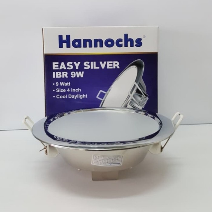 Hannochs ไฟดาวน์ไลท์ 9W สีเงินง่าย led 9watt สีขาว 4 นิ้ว ลง