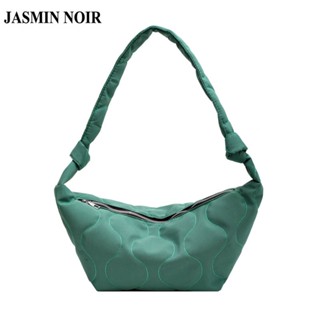 Jasmin NOIR กระเป๋าสะพายไหล่ กระเป๋าถือ ผ้าไนล่อน ลายดวงจันทร์ เรียบง่าย สําหรับสตรี