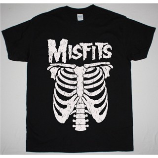 2023เสื้อยืดผ้าฝ้าย Yuanl5 [พร้อมส่ง] เสื้อยืดแขนสั้น พิมพ์ลาย Misfits Rib Cage Horror Punk Rock Danzig Michale Graves พ