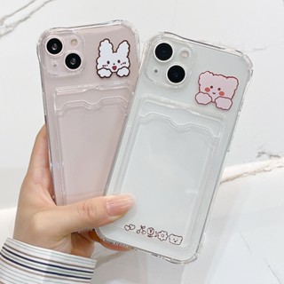 เคสการ์ตูนกันกระแทกสำหรับ Compatible for iPhone 11 13 12  Pro Max XR X XS Max 7 8 Plus SE 2020  ช่องเสียบการ์ดโทรศัพท์