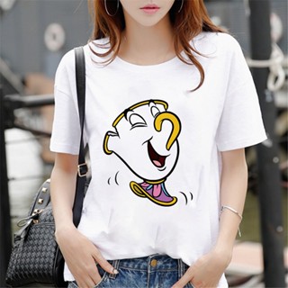 Disney Beauty And The Beast Mrspotts T Princess White Tshirts Kawaii_03