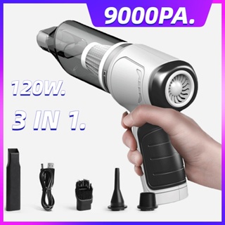 เครื่องดูดฝุ่นไร้สาย 9000Pa 120W 3 in 1 แบบมือถือ เป่าได้ สําหรับบ้าน รถยนต์ &amp;amp; เครื่องดูดฝุ่น ขนาดเล็ก แบบใช้งานคู่ สําหรับรถยนต์