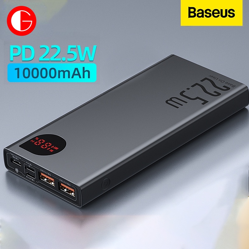 GOODSJ Baseus 22.5W Power Bank 10000/20000MAh แบบพกพา Fast Powerbank ประเภท C PD Qucik Charge ภายนอกสำหรับ