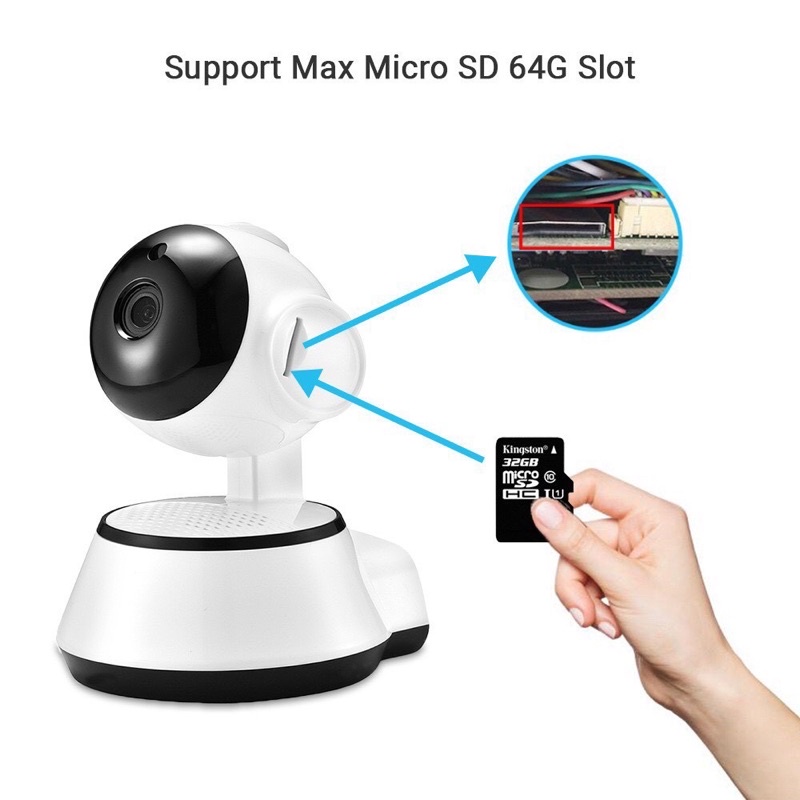 กล้องวงจรปิด V380 pro 720P camera Wifi IP Camera 1 ล้านพิกเซล กล้องวงจรปิดไร้สาย คมชัดหันได้รอบทิศทา