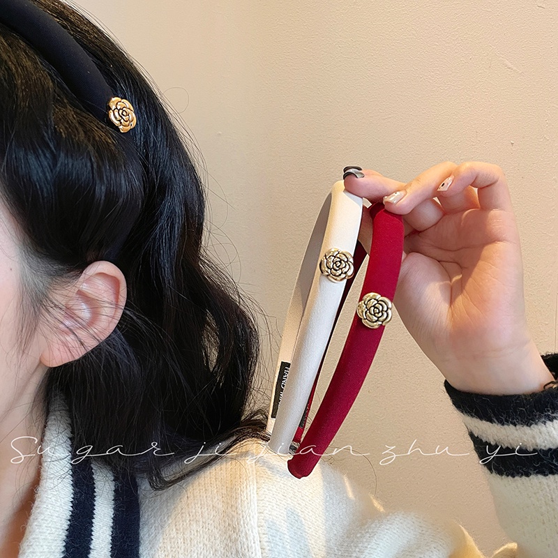 ใหม่ ที่คาดผม ลายดอกคามิเลีย สไตล์เรโทร เครื่องประดับ สําหรับผู้หญิง