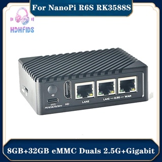 Nanopi R6S Rockchip RK3588S บอร์ดทดลอง 8GB+32GB EMMC Duals 2.5G พร้อมเคสโลหะ CNC 8K 60P