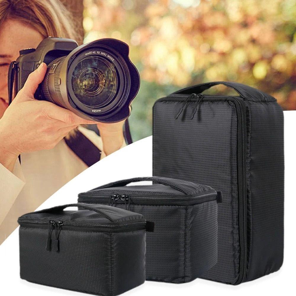 Fash กระเป๋ากล้องใส่อุปกรณ์กล้องแบบพกพาเคสพกพาดิจิตอลกล้อง DSLR กันน้ําหนาพิเศษเบาะพาร์ทิชันด้านใน