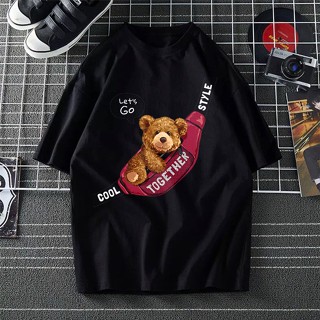 BEST SELLER COOL STYLE TEDDY BEAR STREETWEAR T SHIRT MEN WOMEN BAJU T SHIRT LELAKI PEREMPUAN TSHIRT COTTON LENGAN P_02