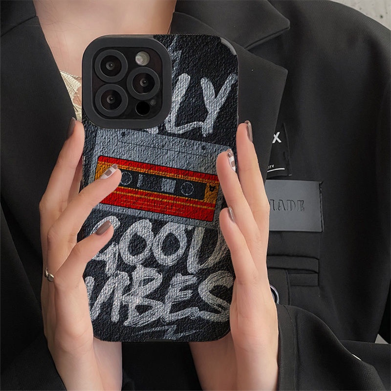 เคสสําหรับ iphone 6/7/8plus 11PRO MAX 11 12/13/14/15/16Promax Xsmax วิทยุ doodle case รวมทุกอย่างกันกระแทกปกอ่อน