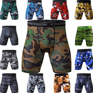 Sports and Fitness Shorts Mens Marathon Training Wicking Quick-Drying Running Basketball Camouflage Summer Tight Shorts xYgJ