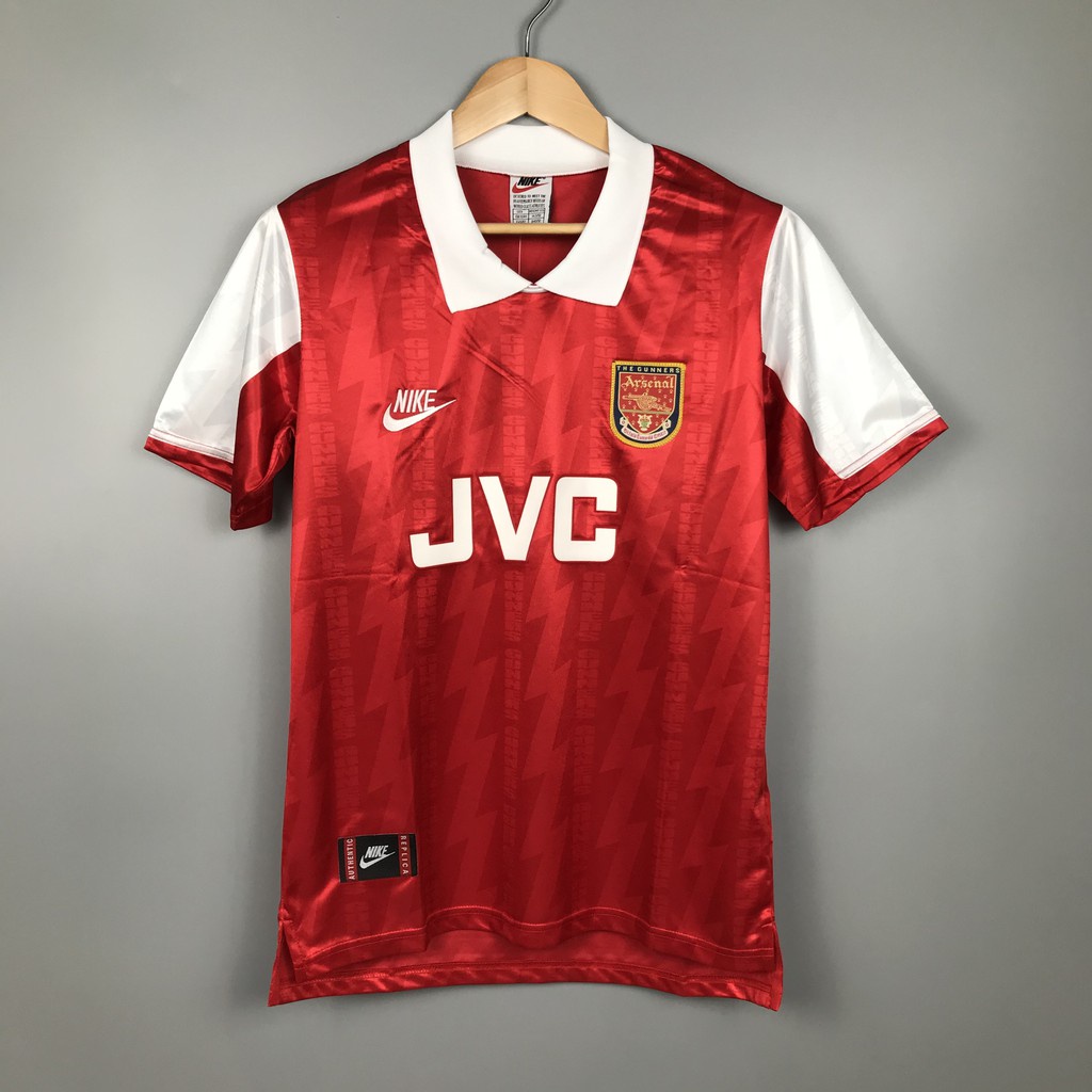 เสื้อกีฬาแขนสั้น ลายทีมชาติฟุตบอล Arsenal 94-95 ชุดเหย้า สไตล์เรโทร