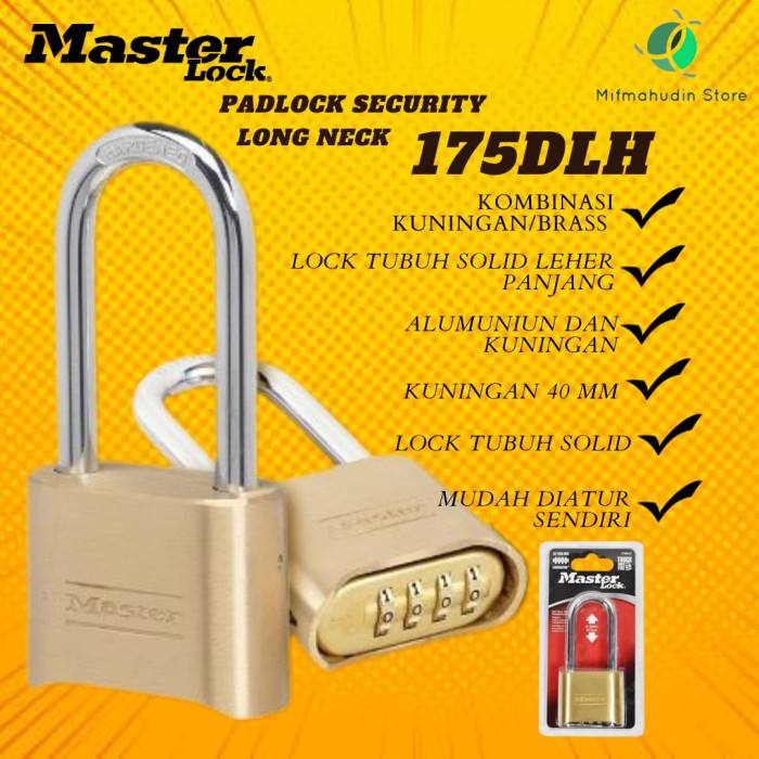 Master Padlock 175DLH ชุด 4 หลัก