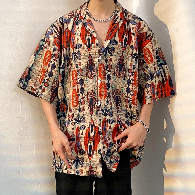 Songkran เสื้อเชิ้ตฮาวายแขนสั้น ลายดอกไม้ ทรงหลวม สงกรานต์ thumbnail 4