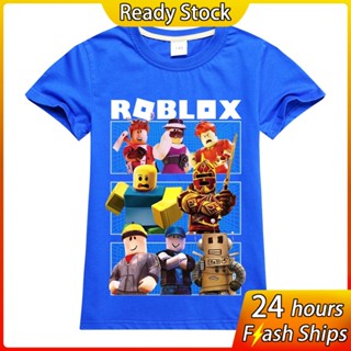 Roblox 2021ใหม่ผ้าฝ้ายชายหญิงเสื้อยืดเด็กเสื้อผ้าการ์ตูนแขนสั้นเด็กเสื้อยืดเกมเสื้อยืดเด็ก_02