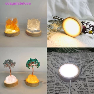 Coagulatelove Round LED Night Light Base ขาตั้งจอแสดงผลสําหรับตกแต่งแก้วคริสตัล [HOT]