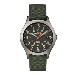 Timex TW4B13900 EXPEDITION SCOUT นาฬิกาข้อมือ Unisex สายหนัง/ผ้า สีเขียว หน้าปัด 36 มม.