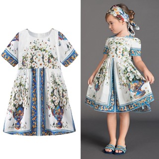 [New product in stock] childrens dress girls Daisy Palace printed dress quality assurance PODP