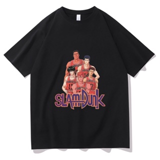 [Hot Sales] Anime SLAM DUNK Hanamichi Sakuragi and Kaede Rukawa Printed T Shirts Tshirt Men Harajuku Cotton Short S_09