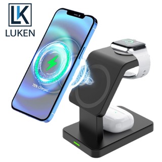 Luken 3 in 1 แท่นชาร์จไร้สาย 40W สําหรับ App Watch SE 6 5 4 3 2 AirP Pro 2 iP14 13 12