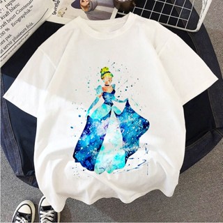 Disney Princess Series Snow White Anime T-shirts Summer Girl Fashion Boutique Kids Clothing Colored_03